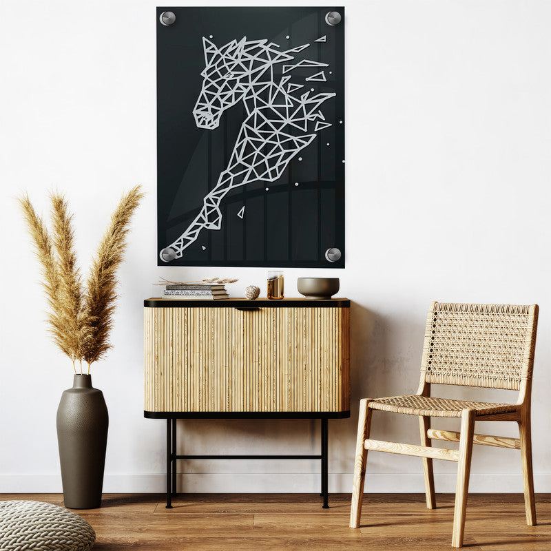 LuxuryStroke's Abstract Horse Painting, Minimalistic Horse Paintingand Abstract Acrylic Artwork - Wilderness Dreams: Lineart Horse Painting