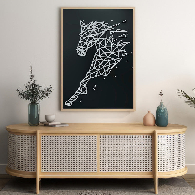 LuxuryStroke's Abstract Horse Painting, Minimalistic Horse Paintingand Abstract Acrylic Artwork - Wilderness Dreams: Lineart Horse Painting