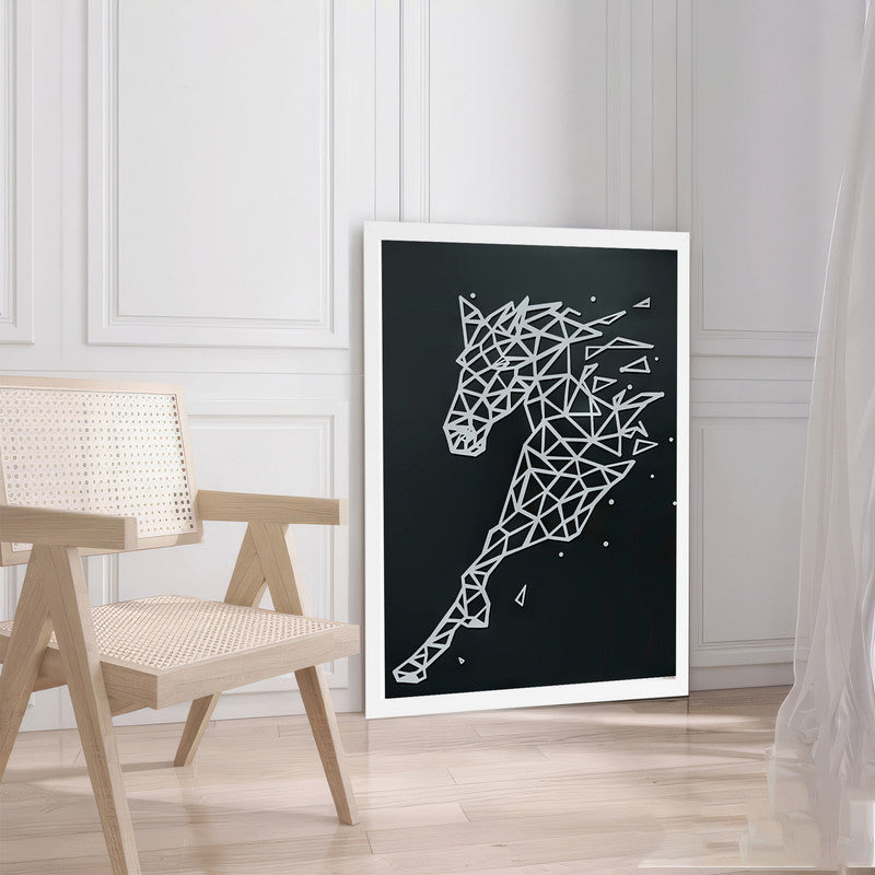 LuxuryStroke's Abstract Horse Painting, Minimalistic Horse Paintingand Abstract Acrylic Artwork - Wilderness Dreams: Lineart Horse Painting