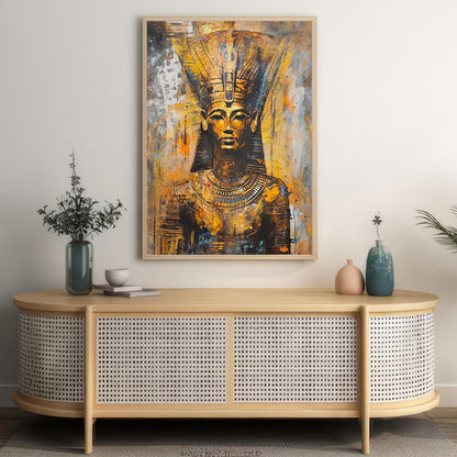 LuxuryStroke's Primitive Women Art Painting, Abstract Woman Paintingand Woman Portrait Painting - Primitive Egyptian Woman Painting