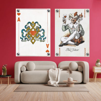 LuxuryStroke's Motivational Art Painting, Motivational Acrylic Paintingand Best Motivational Painting - Minimalistic Playing Card Art: Set Of 2 Paintings