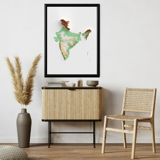 LuxuryStroke's India Map Landscape Art, Acrylic Landscape Paintingand Beautiful Landscape Art - The Land of Diversity: Aesthetic Indian Map Painting