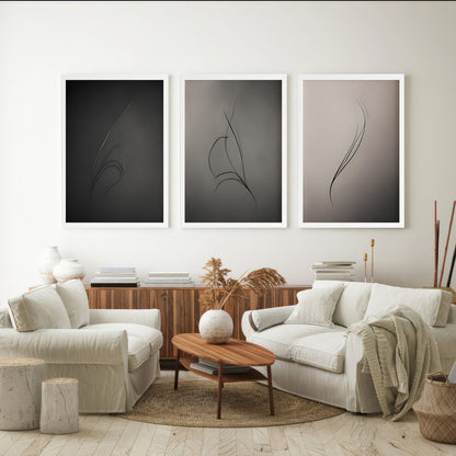 LuxuryStroke's Contemporary Abstract Art, Acrylic Art Abstractand Abstract Acrylic - Boho Art - Set Of 3 Minimalistic Artful Pieces