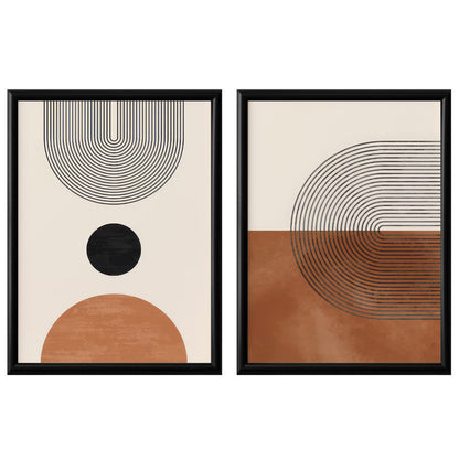 LuxuryStroke's Abstract Boho Art, Boho Art Paintingand Boho Style Paintings - Boho Geometric Fine Art : Set Of 2 Paintings