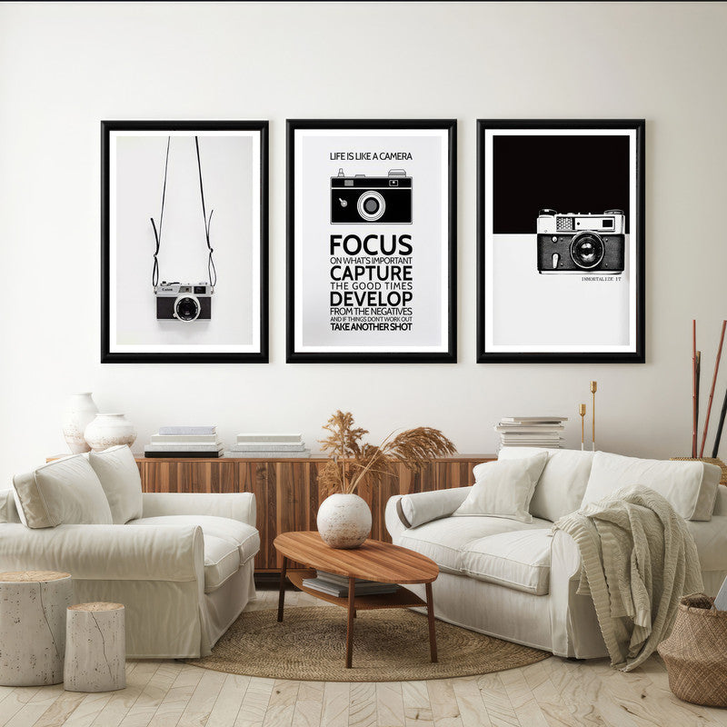 LuxuryStroke's Motivation Paintings With Quotes, Motivation Painting Quotesand Painting Motivational Quotes - Motivational Art - For Photography Enthusiasts - Set Of 3 Paintings