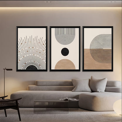 LuxuryStroke's Boho Style Painting, Aesthetic Boho Paintingand Simple Boho Paintings - Boho Art - Set Of 3 Paintings - Geometric Art