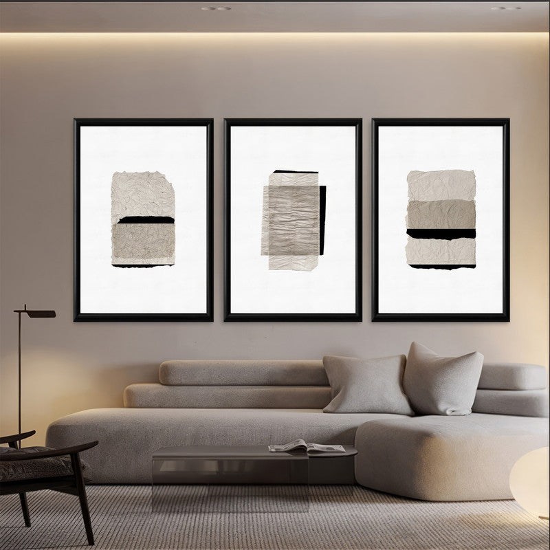 LuxuryStroke's Abstract Boho Art, Boho Style Paintingsand Painting Boho - Abstract And Geometric Art Fusion- Set Of 3 Paintings