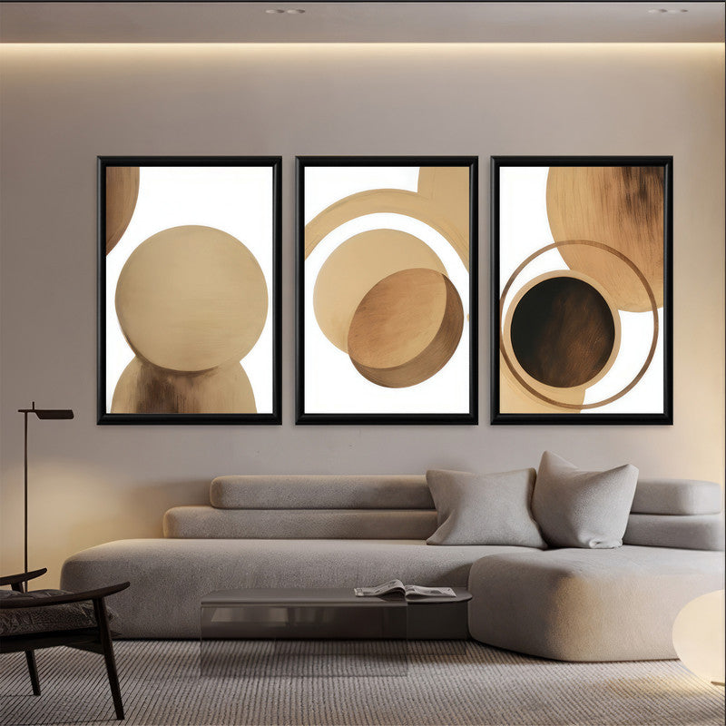 LuxuryStroke's Abstract Boho Art, Boho Style Paintingsand Geometric Wall Art Painting - Boho Geometric Art - Set Of 3 Paintings