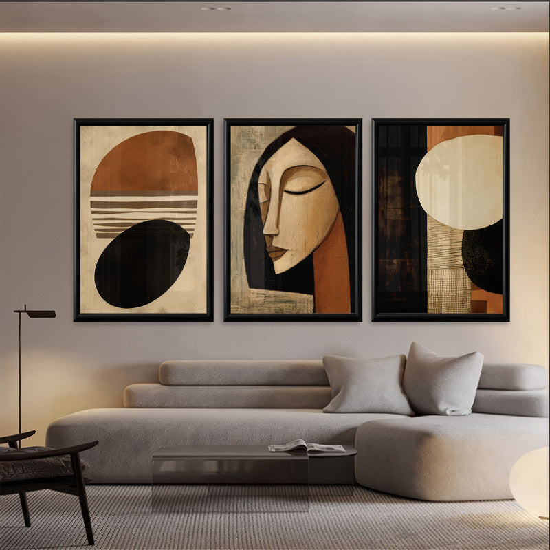 LuxuryStroke's Abstract Woman Painting, Abstract Painting Womanand Women Empowerment Art - Women Art - Set Of 3 Paintings