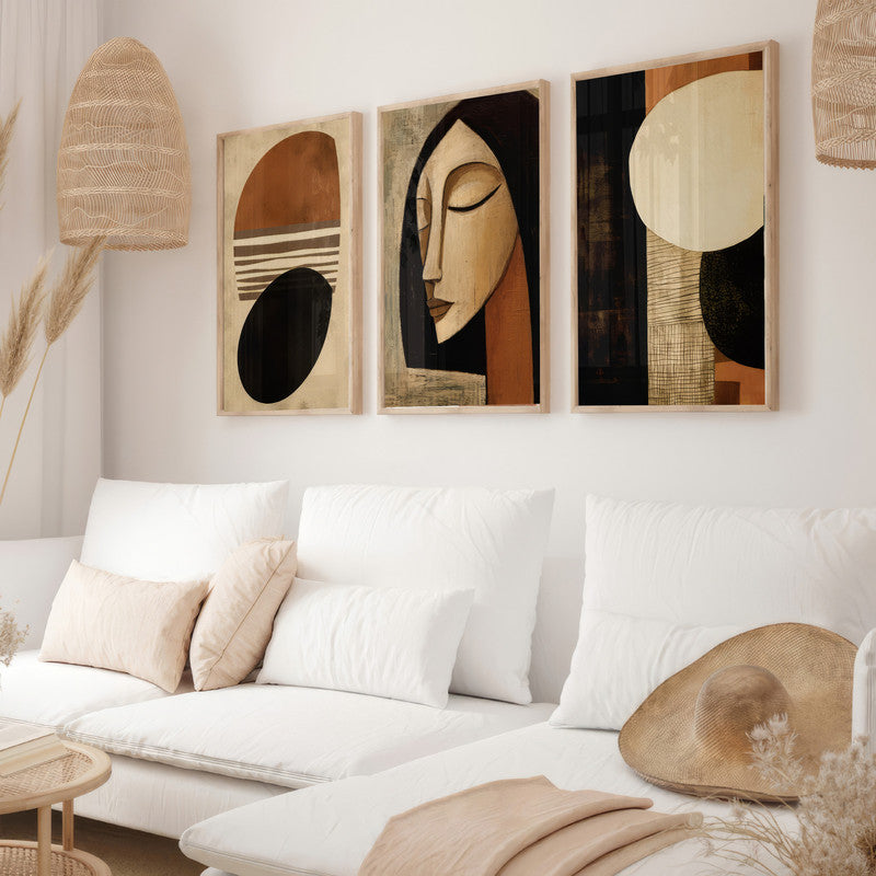 LuxuryStroke's Abstract Woman Painting, Abstract Painting Womanand Women Empowerment Art - Women Art - Set Of 3 Paintings