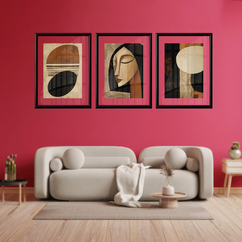 LuxuryStroke's Abstract Woman Painting, Abstract Painting Womanand Women Empowerment Art - Women Art - Set Of 3 Paintings