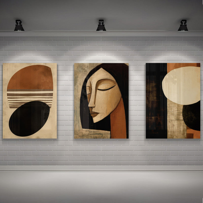 LuxuryStroke's Abstract Woman Painting, Abstract Painting Womanand Women Empowerment Art - Women Art - Set Of 3 Paintings