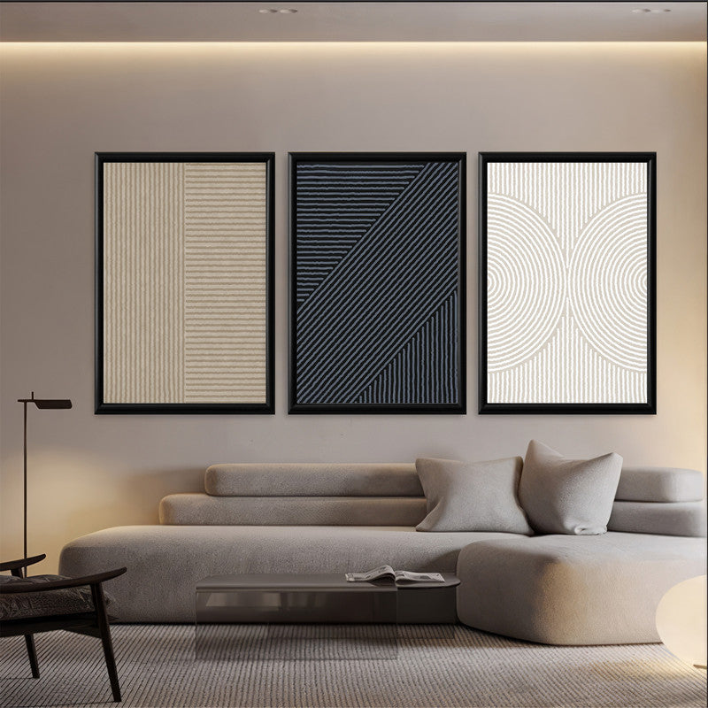 LuxuryStroke's Boho Style Painting, Painting Bohoand Geometric Wall Art Painting - Boho Lineart- Set of 3 Paintings
