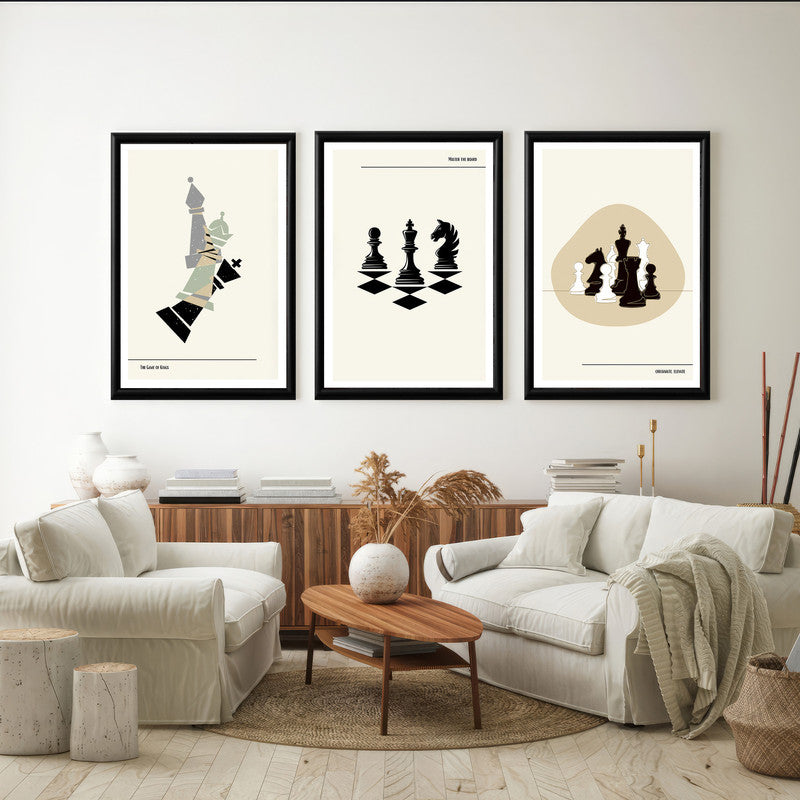 LuxuryStroke's Best Inspirational Paintings, Inspirational Art Paintingsand Best Inspirational Paintings - Motivation Art - Set Of 3 Chess Paintings