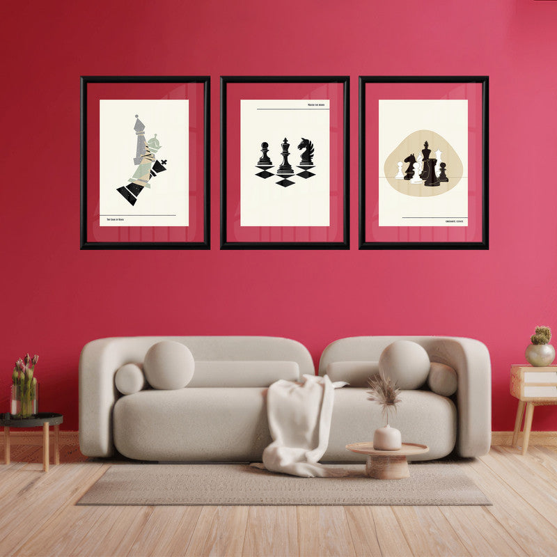 LuxuryStroke's Best Inspirational Paintings, Inspirational Art Paintingsand Best Inspirational Paintings - Motivation Art - Set Of 3 Chess Paintings