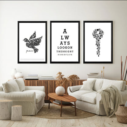 LuxuryStroke's Motivation Paintings With Quotes, Inspirational Art Paintingsand Motivation Painting Quotes - Motivation Art - Set of 3 Inspirational Paintings