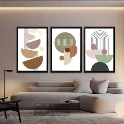 LuxuryStroke's Boho Wall Art Painting, Boho Style Paintingsand Painting Boho - Boho Geometric Art - Set Of 3 Paintings
