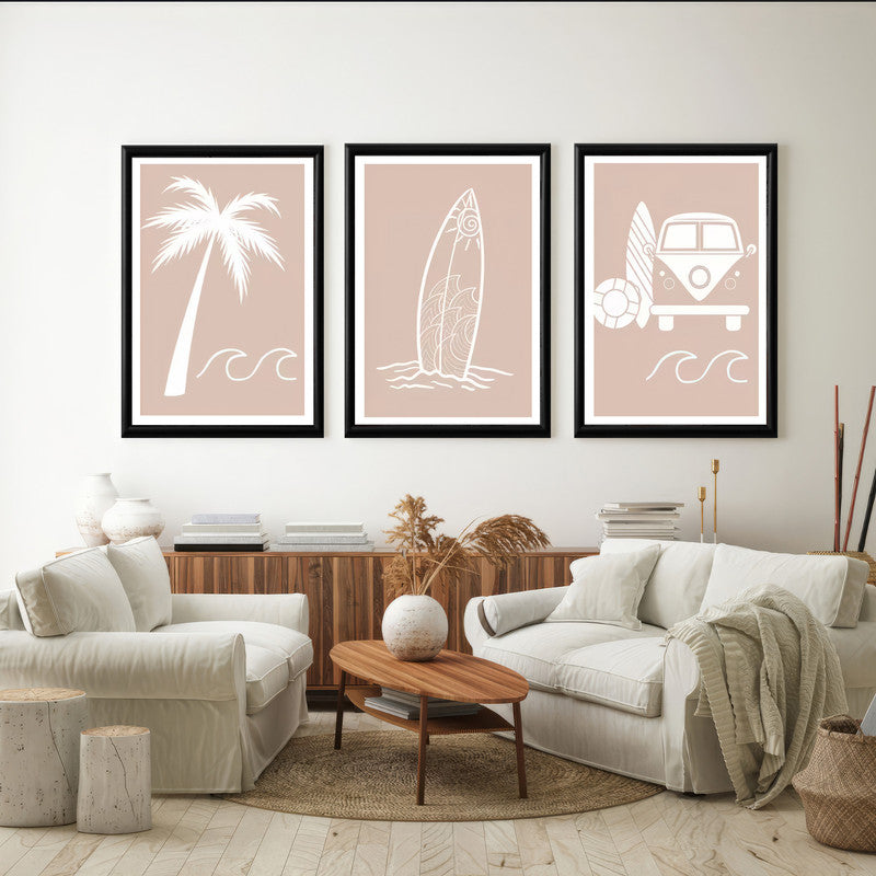 LuxuryStroke's Boho Flower Painting, Painting Bohoand Boho Art Painting - Bohemian Art - Set Of 3 Artful Pieces For Life On The Beach