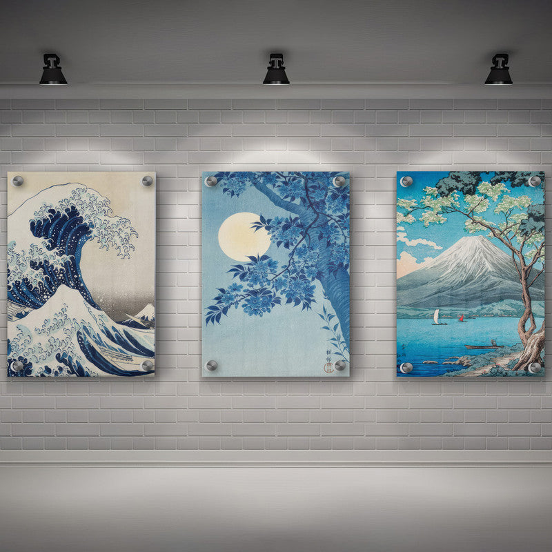 LuxuryStroke's Landscape Art Watercolor, Landscape Painting Artworkand Acrylic Landscape Painting - Landscape Art : Set Of 3 Serene Landscape Paintings