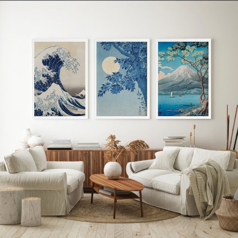 LuxuryStroke's Landscape Art Watercolor, Landscape Painting Artworkand Acrylic Landscape Painting - Landscape Art : Set Of 3 Serene Landscape Paintings