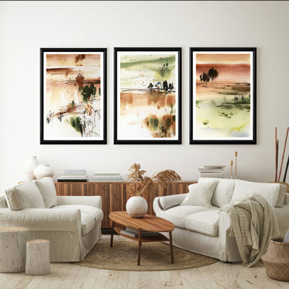 LuxuryStroke's Abstract Painting Sunset, Abstract Acrylic Portraitand Abstract Acrylic Art - Abstract Art - Set Of 3 Abstract Paintings