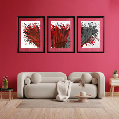 LuxuryStroke's Abstract Acrylic Flower Painting, Abstract Floral Acrylic Paintingand Acrylic Abstract Flower Painting - Abstract Art - Set Of 3 Abstract Paintings